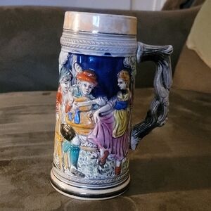 Vintage Weibaden Haus Colorful Ceramic Beer Stein with Handle